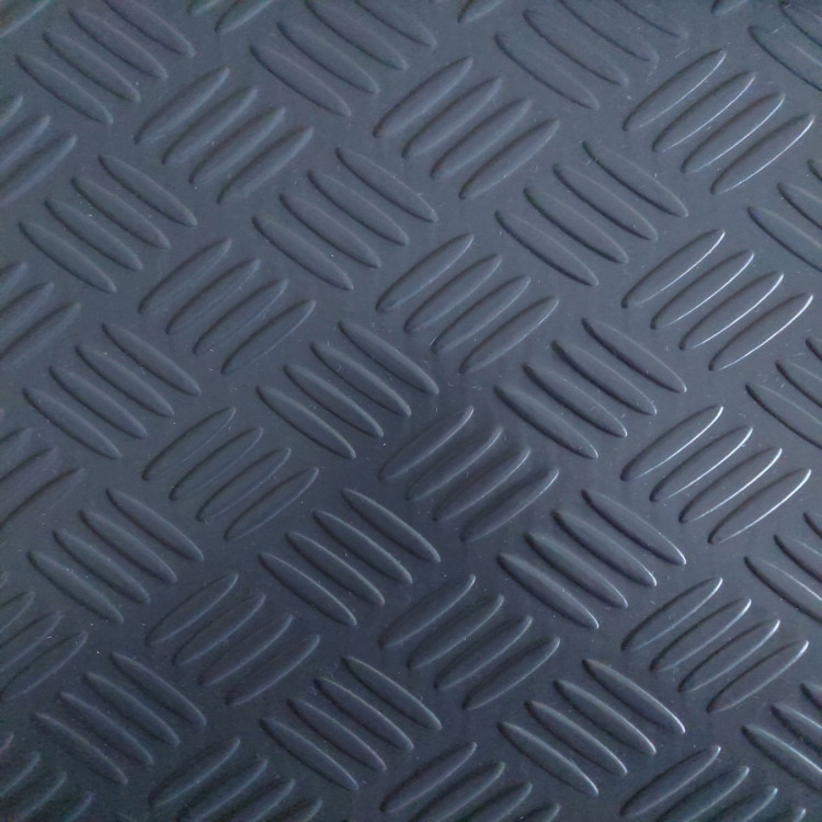Checker Plate Vinyl Roll Blue-Grey 7031 · heavy traffic